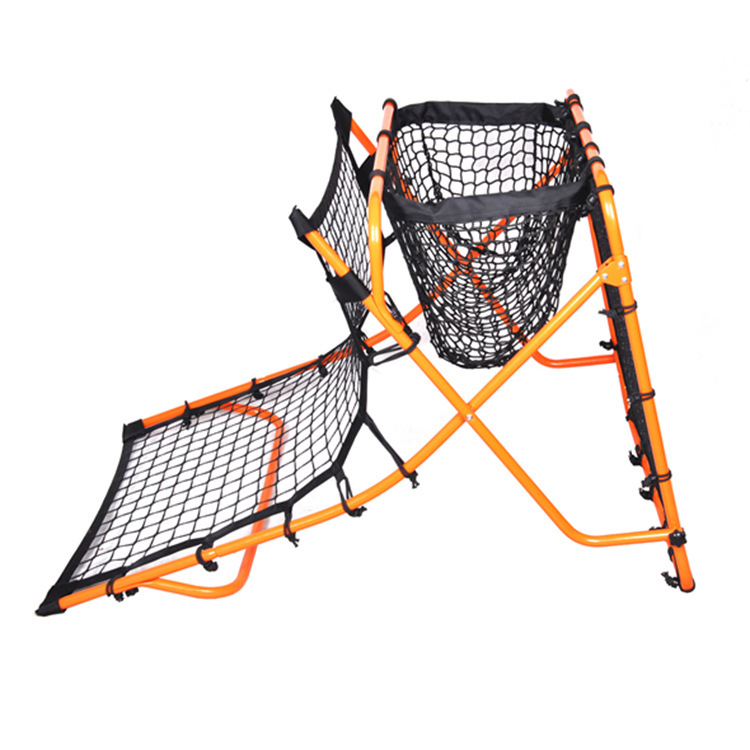 Футболен треньорски помощник, мултифункционален треньор за стрелба и подаване, двустранна мрежа за отскок, преносим, неплъзгащ се; Материал: Желязо + мрежа за топка; Бранд: BENLEE MZ; Произход: Zhejiang