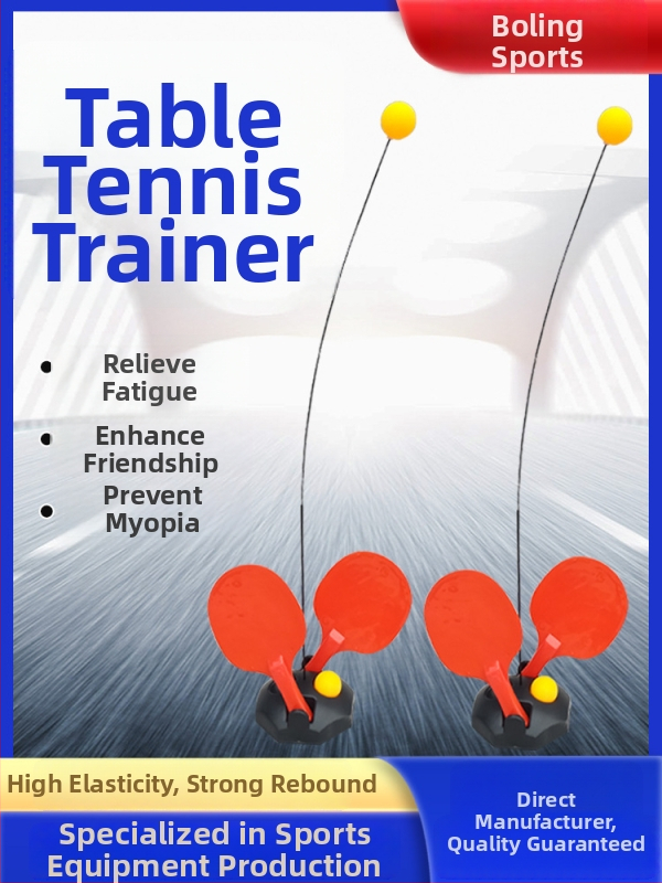 Galda tenisa treniņu spēle ar elastīgu vārpstu – Bazelle ABS rakete, pielāgošana pieejama