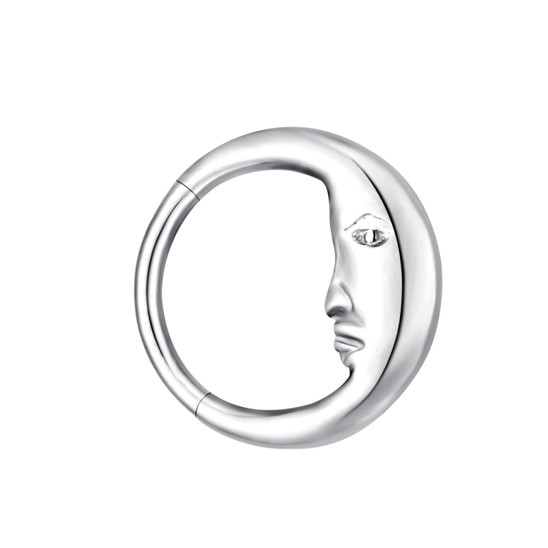 Prsten za nosni septum - titanijeva legura, polirana površina, unisex model 'Speaker', marka Jane Ping