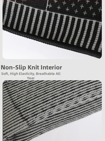 Kojų kelio apsauga - megzta, ilgesnė kompresinė kelio apsauga važiavimui, bėgiojimui, futbolui ir krepšiniui; medžiagos: nailonas, nailonas-spandeksas, latekso siūlai