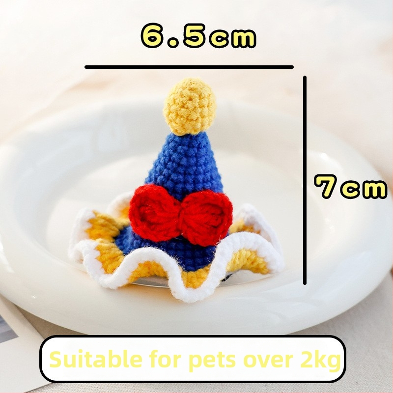 Klip na vlasy pre domáce zvieratá s pletenými 3D ušami zajačika, pre psa a mačku — vlnený materiál, kreslený štýl, BB klip; Značka: Little one is favored