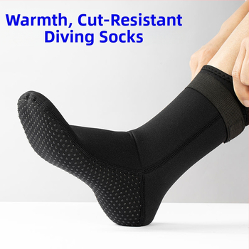 Дълги дебели дайвинг чорапи, 3 мм бързосъхнещи, против хлъзгане, устойчиви на корали, топли за шнорхелинг