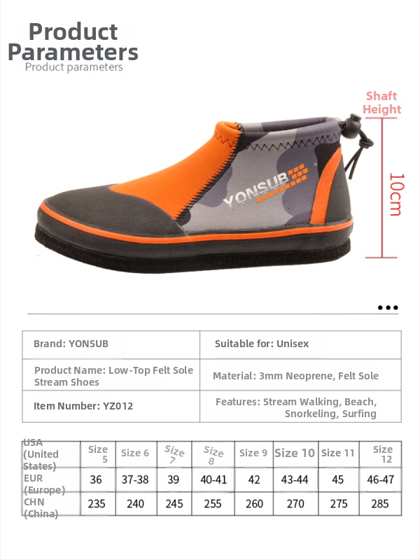 Unisex vodene tenisice za vanjske vodene aktivnosti: ronjenje, surfanje na plaži i istraživanje rijeka (neopren; filc potplat; Yon Sub; licencirana privatna etiketa; ronilačke čarape)