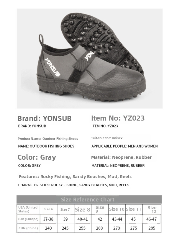 Yonsub Uolų žvejybai ir rifų kopimui – nailoniniai nardymo kojinės, neslystančios bateliai jūrinei žvejybai ir raftingui