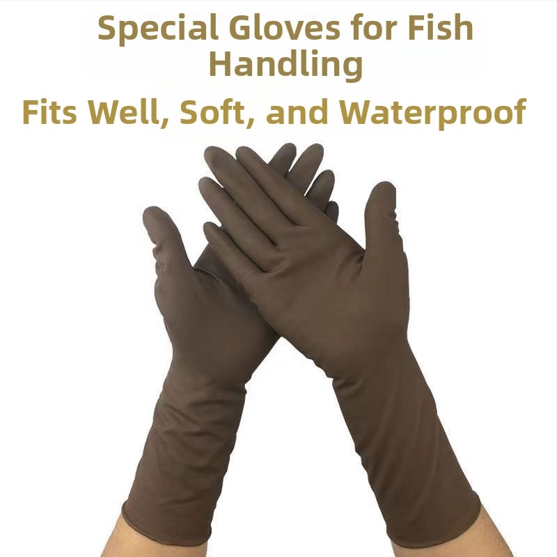 Гумени рибарски ръкавици, удължени и дебели, пробивоустойчиви, зимни водоустойчиви и противохлъзгащи за водни дейности