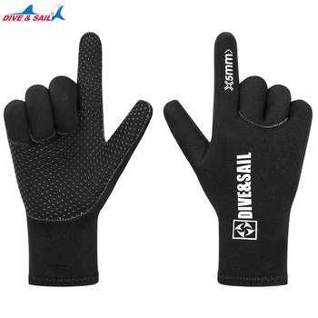 DIVE&SAIL 5mm неопренови ръкавици за гмуркане, плуване и снорклинг – топли, устойчиви на студ и износоустойчиви (материал: неопрен + найлон)