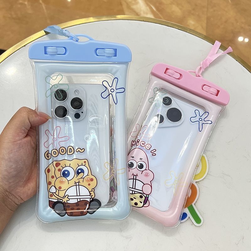 Geantă impermeabilă pentru telefon pentru scufundări și activități în aer liber – Compatibilă cu ecran tactil, PVC, 1L Capacitate, Țesătură impermeabilă, Model: Flori rupte