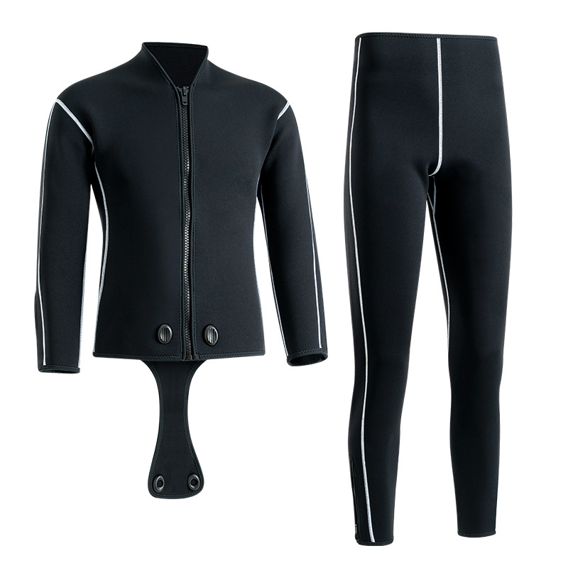 Dvodjelni neoprenski wetsuit za ronjenje s zatvaračem, 3/5 mm, unisex