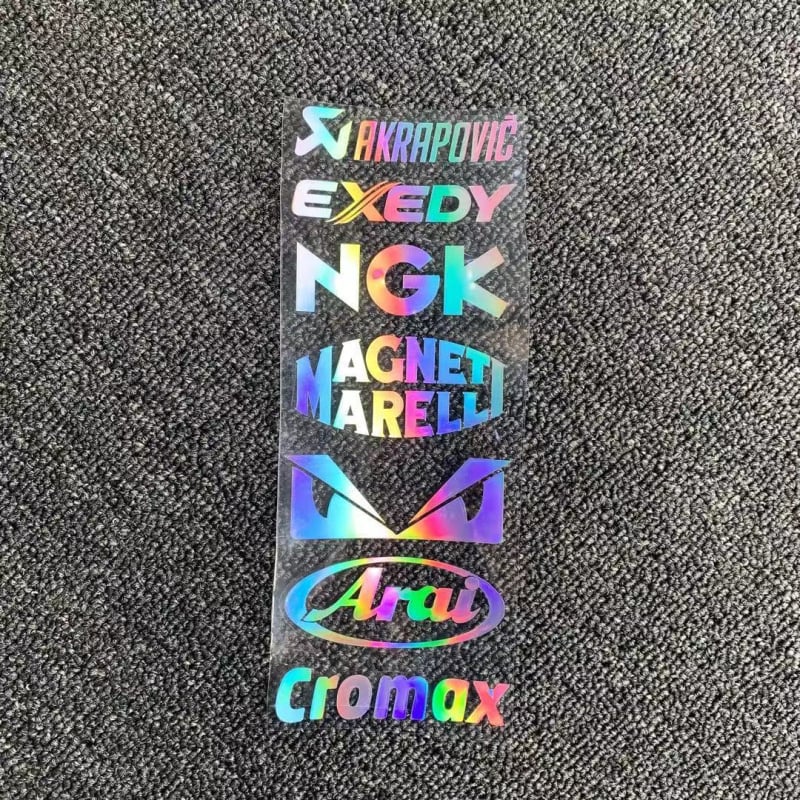 Kaqi Cool Stickers Спонсорски стикери за автомобили и мотоциклетни каски: лазерни, водоустойчиви, персонализирани декоративни стикери