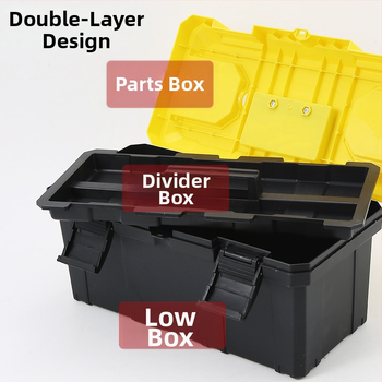 Plastična kutija za alat, višenamjenska, prijenosna, za električne radove, serija alata