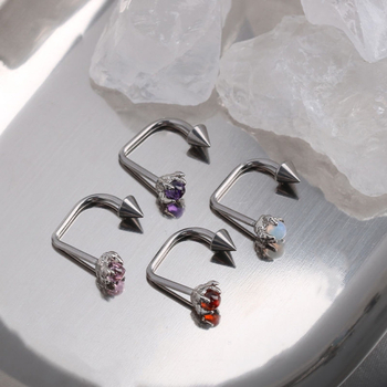 Usni prsten od titan čelika s geometrijskim dizajnom, elektropoliranje, unisex