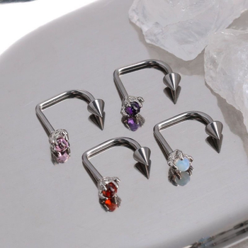 Usni prsten od titan čelika s geometrijskim dizajnom, elektropoliranje, unisex