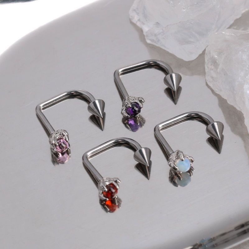 Usni prsten od titan čelika s geometrijskim dizajnom, elektropoliranje, unisex