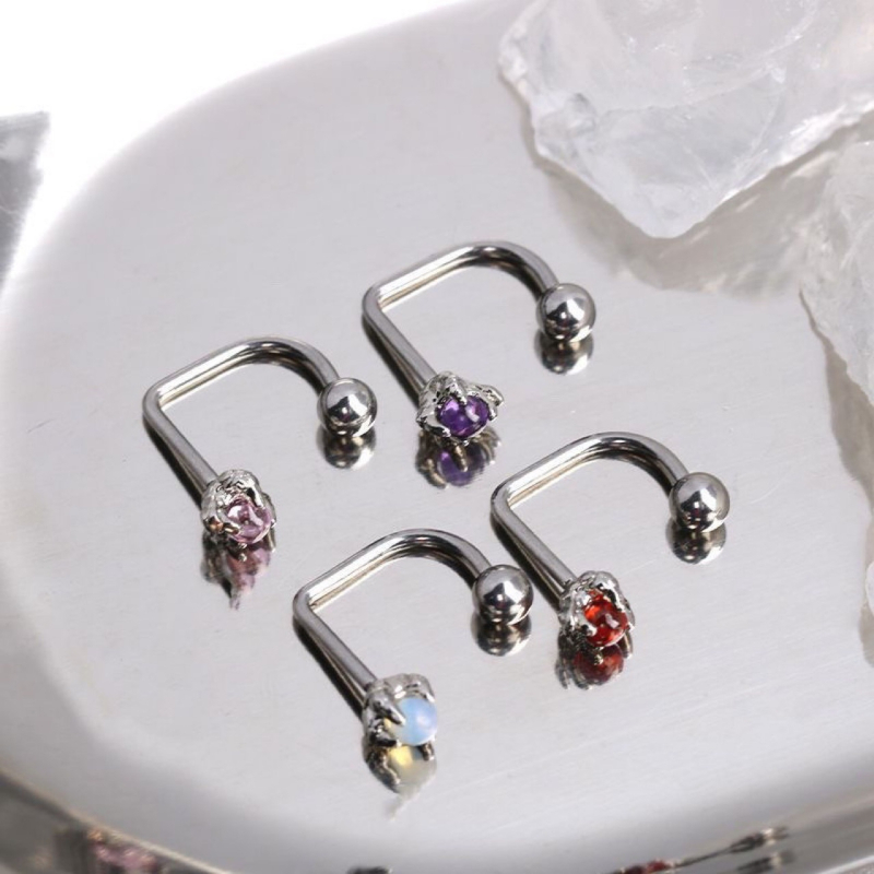 Usni prsten od titan čelika s geometrijskim dizajnom, elektropoliranje, unisex