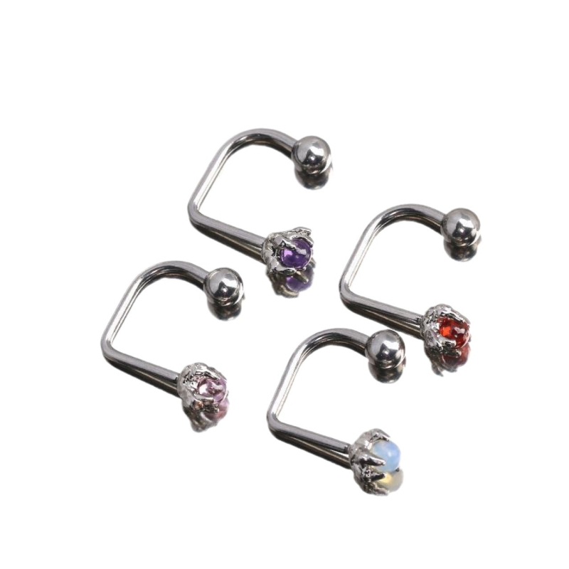 Usni prsten od titan čelika s geometrijskim dizajnom, elektropoliranje, unisex