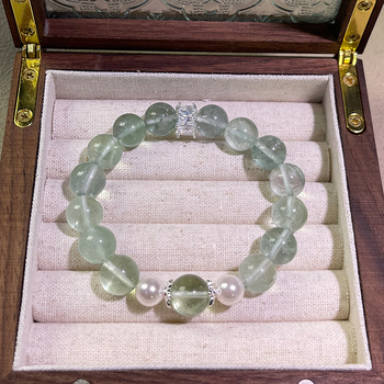 Ženska narukvica od fluorita, dizajn s jednom kuglicom, legirani materijal