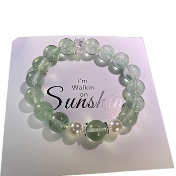 Ženska narukvica od fluorita, dizajn s jednom kuglicom, legirani materijal