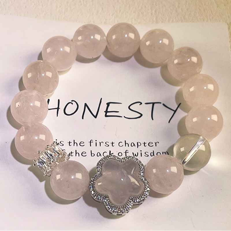 Narukvica od kvarca, bakrena konstrukcija, bočni kamen ametist, lagani luksuzni stil