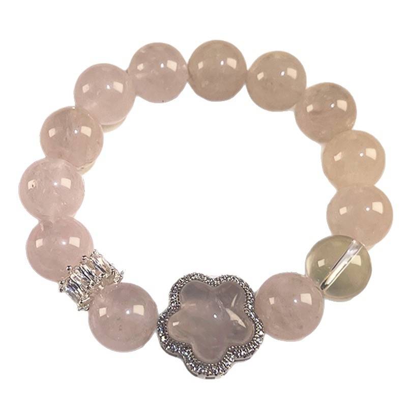 Narukvica od kvarca, bakrena konstrukcija, bočni kamen ametist, lagani luksuzni stil