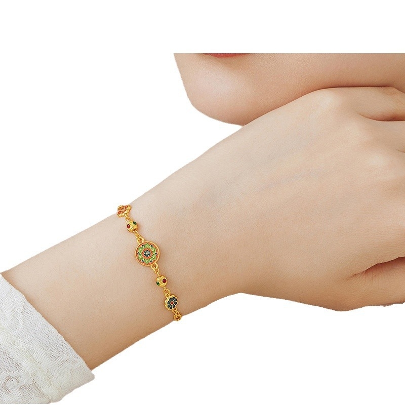 Pozlaćena narukvica, elektroplatirani sloj, brend PZ Accessories/Puzo, ljeto 2024, retro stil književnost-umjetnost.