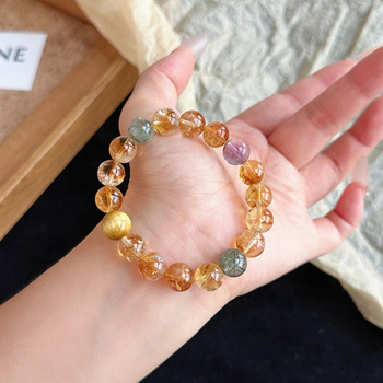 Narukvica žutog kristala i ametista, francuski stil