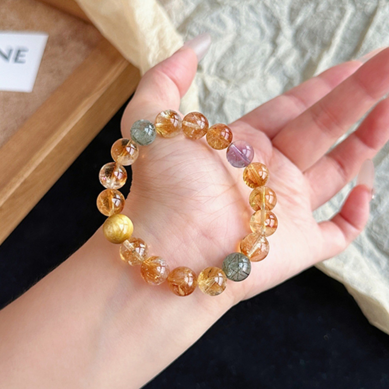 Narukvica žutog kristala i ametista, francuski stil