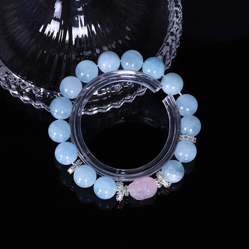 Narukvica s Pixiu privjeskom, ružičasti kvarc perle, kristalni materijal, individualno zapakirano, proljeće 2025