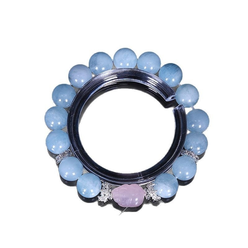 Narukvica s Pixiu privjeskom, ružičasti kvarc perle, kristalni materijal, individualno zapakirano, proljeće 2025