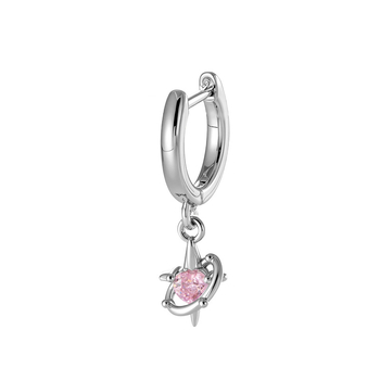 Naušnice u obliku srca sa cirkonom, metalna podloga, elektroplatiranje, unisex moda