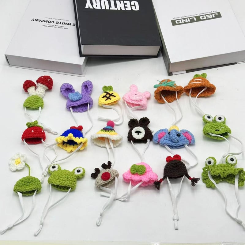 Hamsterio kepurė - karikatūrų raštas, poliesteris, rankų mezgimas, Yiwu, Zhejiang