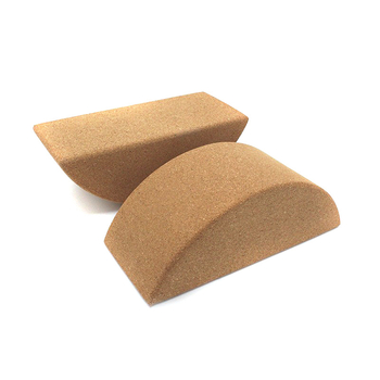 Khan Carved Bloc din plută pentru echilibru, pentru yoga, semicircular, antiderapant, exerciții ale mușchilor trunchiului