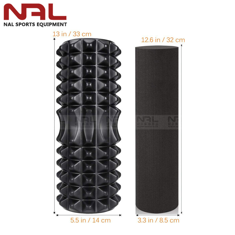 Nal Sports Crescent Yoga Pillar — rolă din spumă 2-în-1 și fascia stick pentru masaj muscular și relaxare