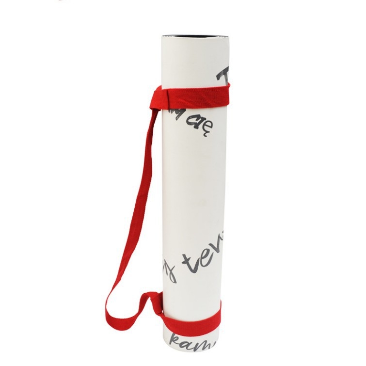 Saltea de yoga și curea de întindere - țesătură cu pânză simplă, poliester-bumbac, accesorii de yoga