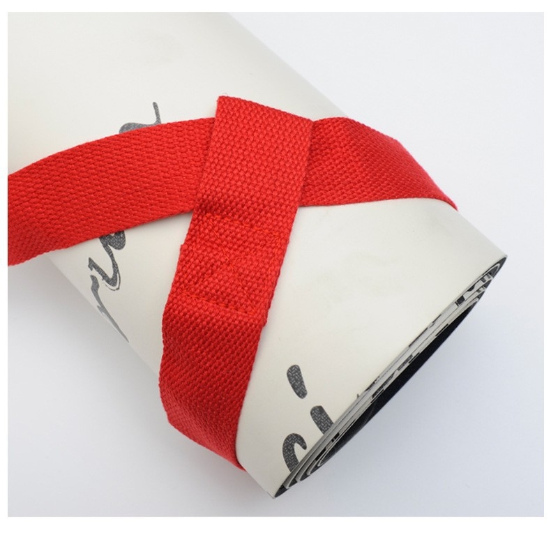 Saltea de yoga și curea de întindere - țesătură cu pânză simplă, poliester-bumbac, accesorii de yoga