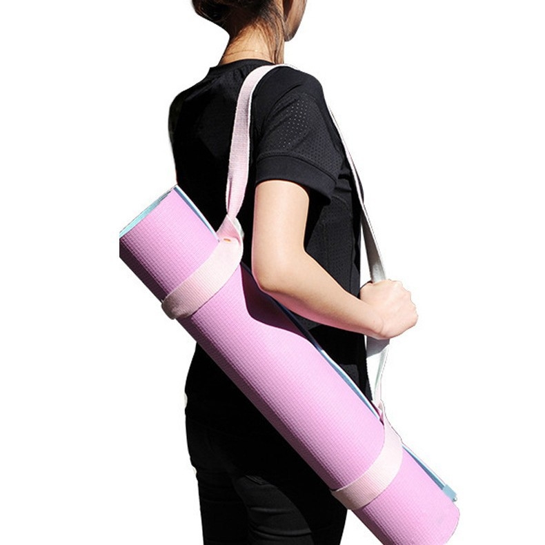 Saltea de yoga și curea de întindere - țesătură cu pânză simplă, poliester-bumbac, accesorii de yoga