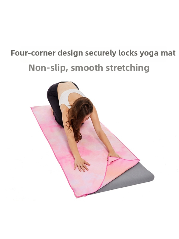 Joga matu dvielis, mikrošķiedra, 1 mm biezums, neslīdošs, sviedu uzsūcošs, salocāms