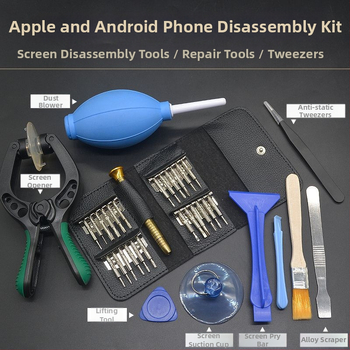 Mājas skrūvgriežu komplekts — daudzfunkcionāls remonta komplekts Apple ierīcēm, viedtālruņiem un datoriem; iekšējais sešstūris; materiāls: oglekļa tērauds.