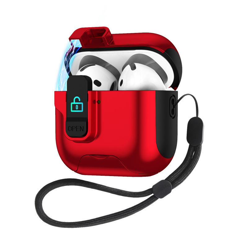 Husă de protecție pentru AirPods Pro 3 și AirPods 4, cu suport retractabil, TPU+PC