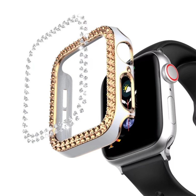 Husă Apple Watch – Diamant electroplătat în două rânduri, PC material, decupaje