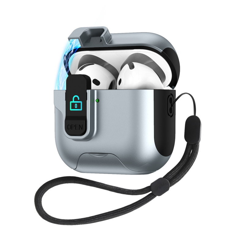 Husă de protecție AirPods Pro 3/4 cu suport pop-up (TPU+PC, multifuncțională, portabilă, Apple-compatible, personalizabilă)