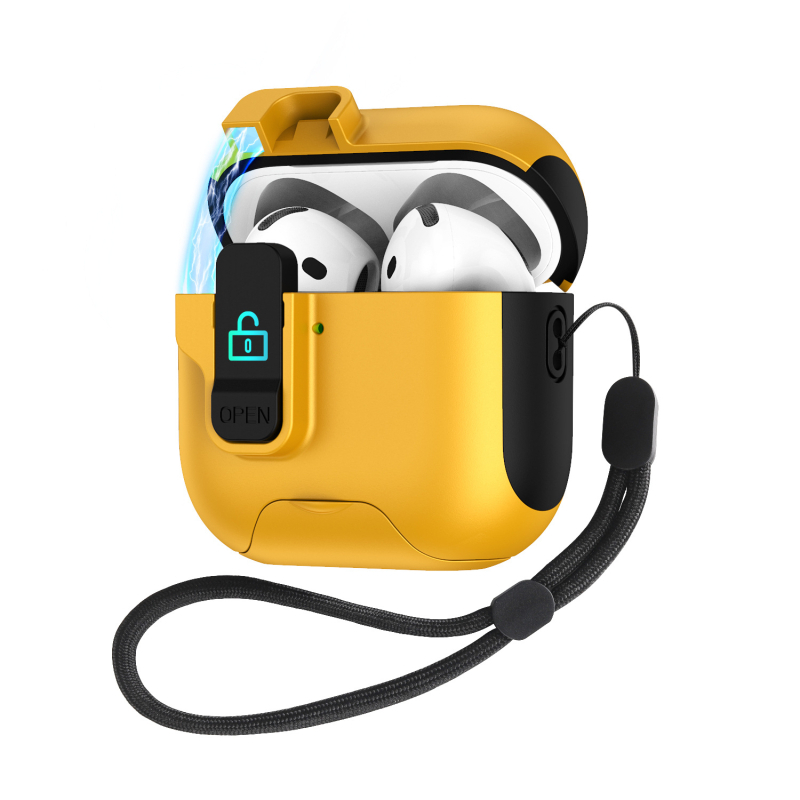 Husă de protecție AirPods Pro 3/4 cu suport pop-up (TPU+PC, multifuncțională, portabilă, Apple-compatible, personalizabilă)