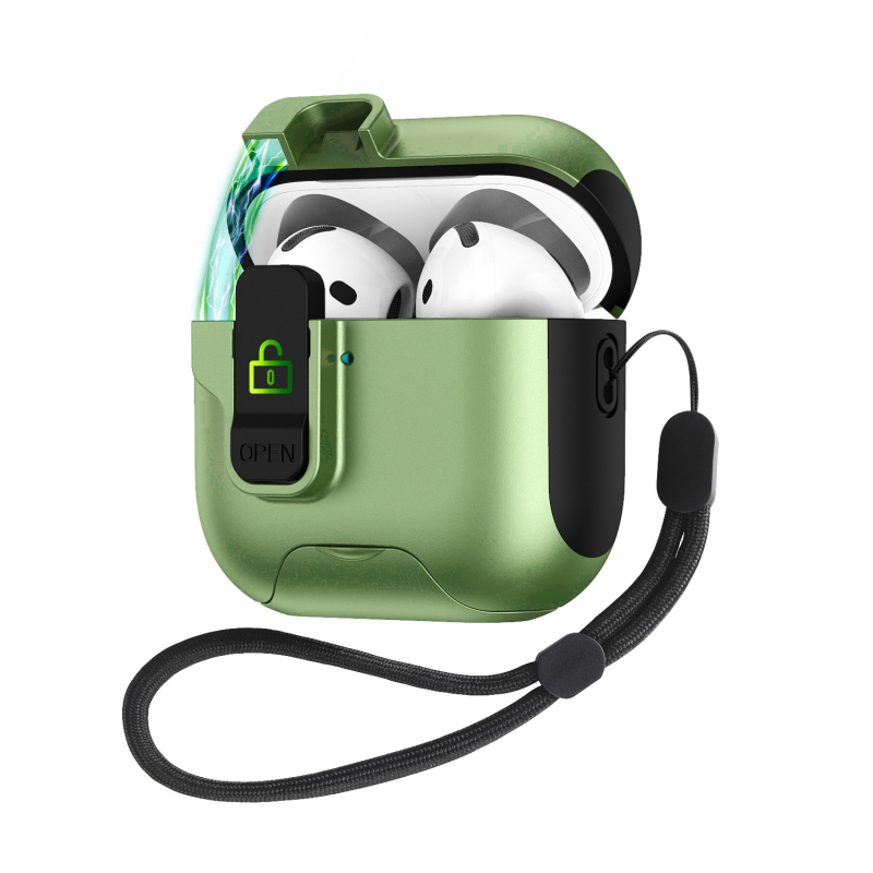 Husă de protecție AirPods Pro 3/4 cu suport pop-up (TPU+PC, multifuncțională, portabilă, Apple-compatible, personalizabilă)