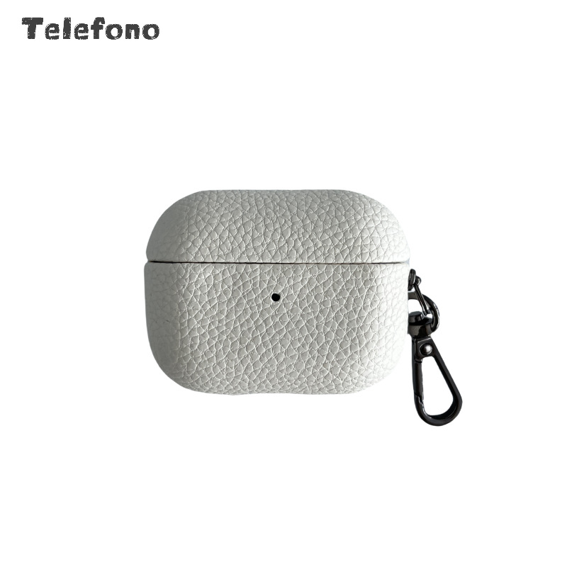 Husă Telefono AirPods din piele lychee – lucrată manual, universală, compatibilă cu Apple AirPods 1/2 și AirPods Pro
