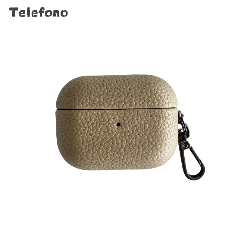 Husă Telefono AirPods din piele lychee – lucrată manual, universală, compatibilă cu Apple AirPods 1/2 și AirPods Pro