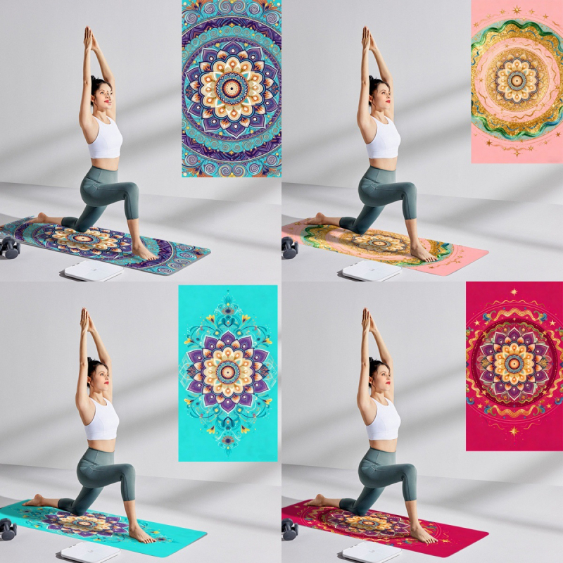 Prosop de yoga pentru antrenament — material TPE+velvet, personalizabil cu imprimare, uscare rapidă, absorbție de umiditate 5–10 secunde