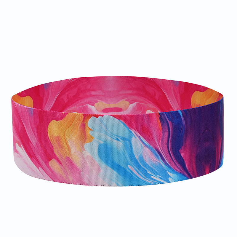 Wan xin Bandă de rezistență imprimată, inel pentru șolduri, pentru ridicare a feselor și genuflexiuni – Material: poliester bumbac + latex mătase