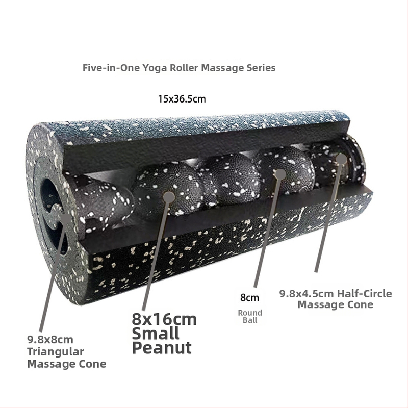 MAXSOINS Tuščia jogos stulpas su penkių dalių komplektu Peanut Ball ir EPP putų volas, medžiaga: kempinė, 01