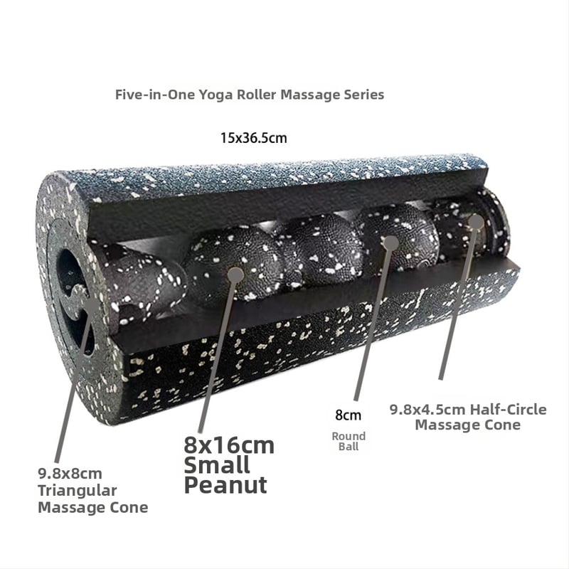 MAXSOINS Tuščia jogos stulpas su penkių dalių komplektu Peanut Ball ir EPP putų volas, medžiaga: kempinė, 01