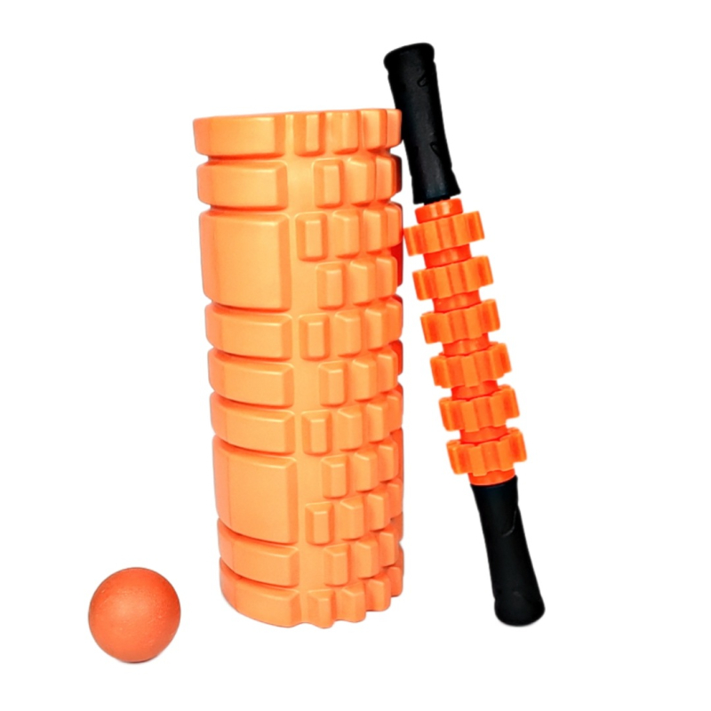 Set rulare yoga EVA: Material PVC+EVA, bară de masaj, minge fascia, ax din spumă, roller gol