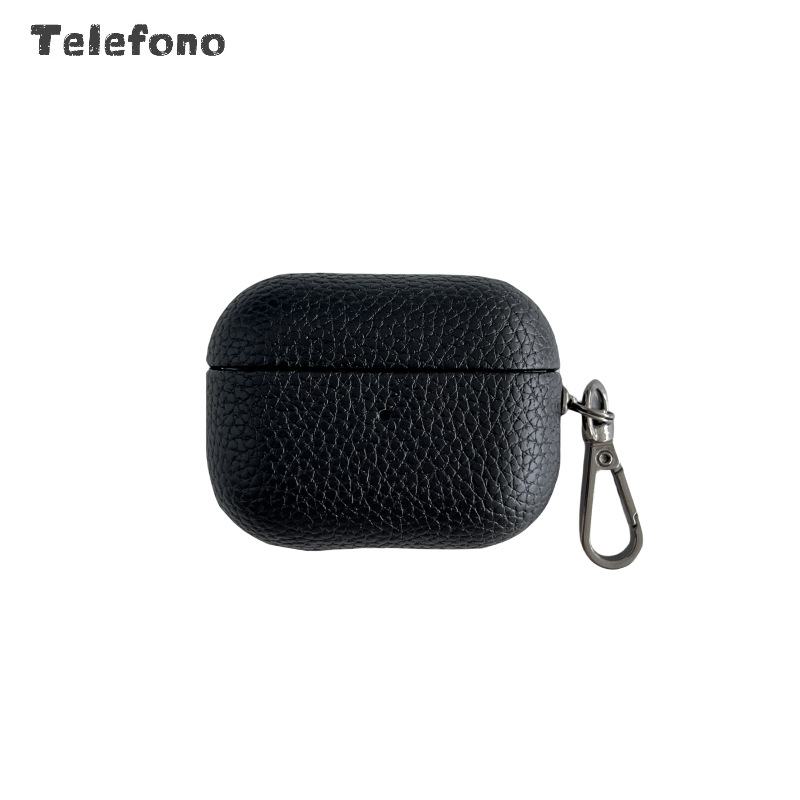 Carcasă AirPods Apple 1/2 Gen, Piele artificială cu textură lychee, lucrată manual, Compatibilitate universală